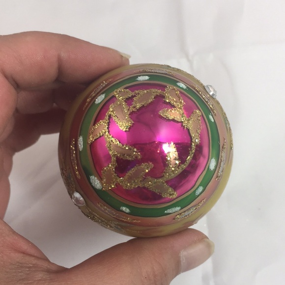 Vintage GKI/Bethlehem Glass Egg shaped embellished Christmas Ornament - Picture 7 of 8